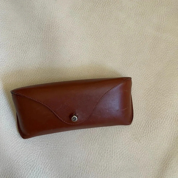 VTG, RALPH LAUREN Brown Calfskin Leather Sunglasses Case 6.5"x2.5” Made in Italy - Picture 2 of 5